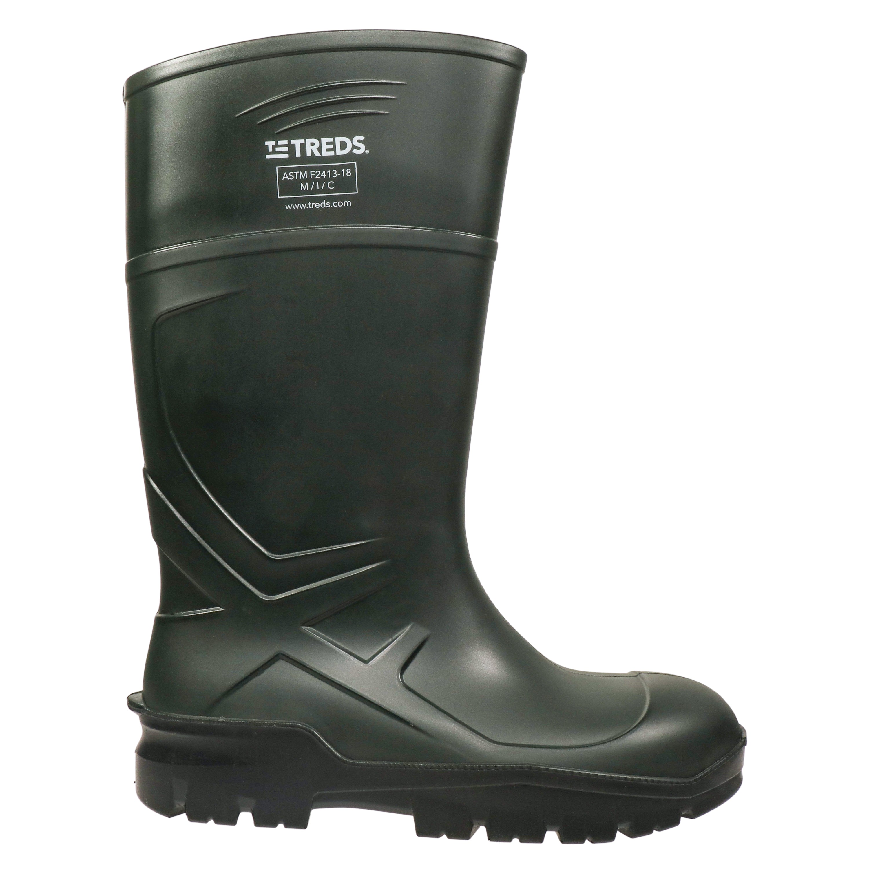 Treds Steel-Toe Rubber Boot, Polyurethane Green / 16